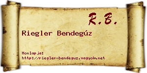 Riegler Bendegúz névjegykártya